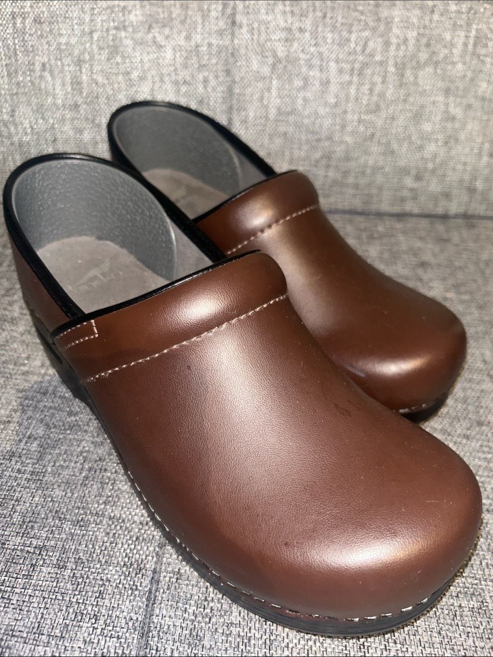 NEW - Dansko Brown Leather Slip-On Clogs